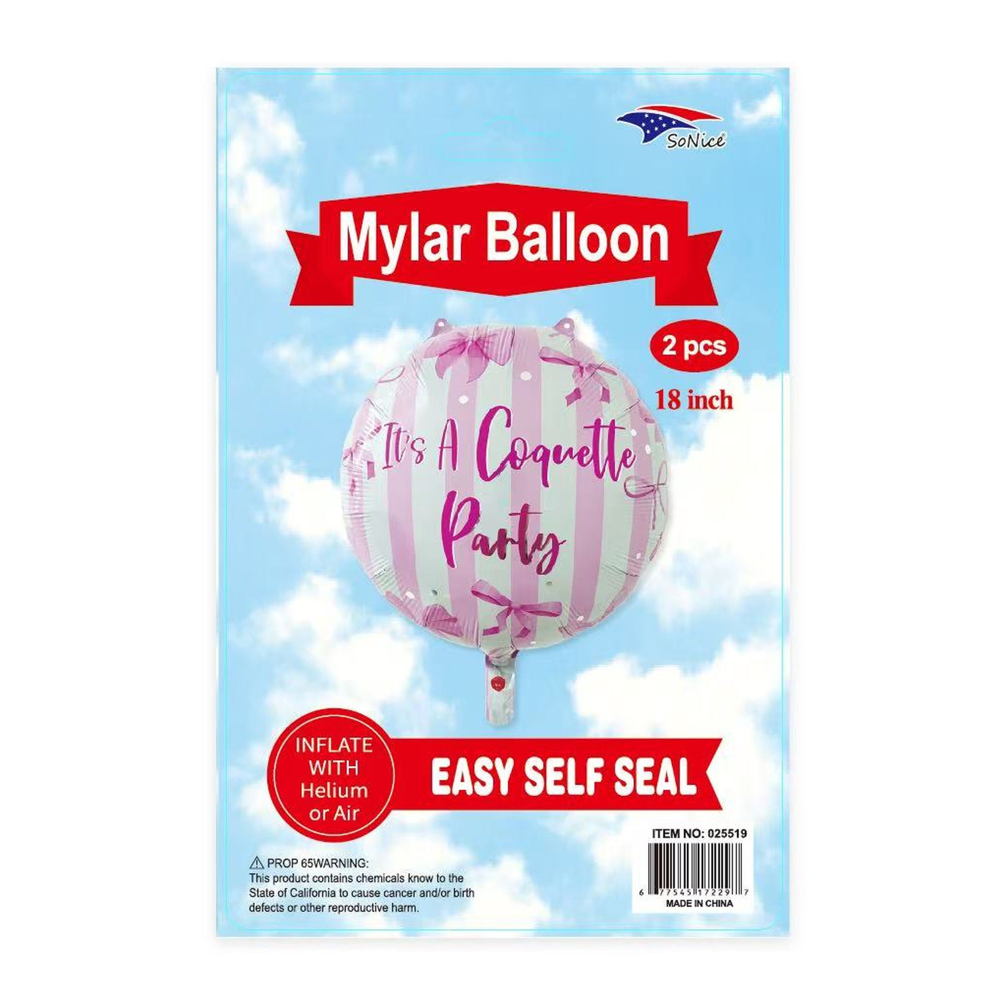 Coquette Balloon 2pc Foil Balloon 18"